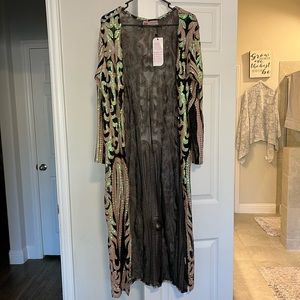 Pink Sequin with Green Shift Duster